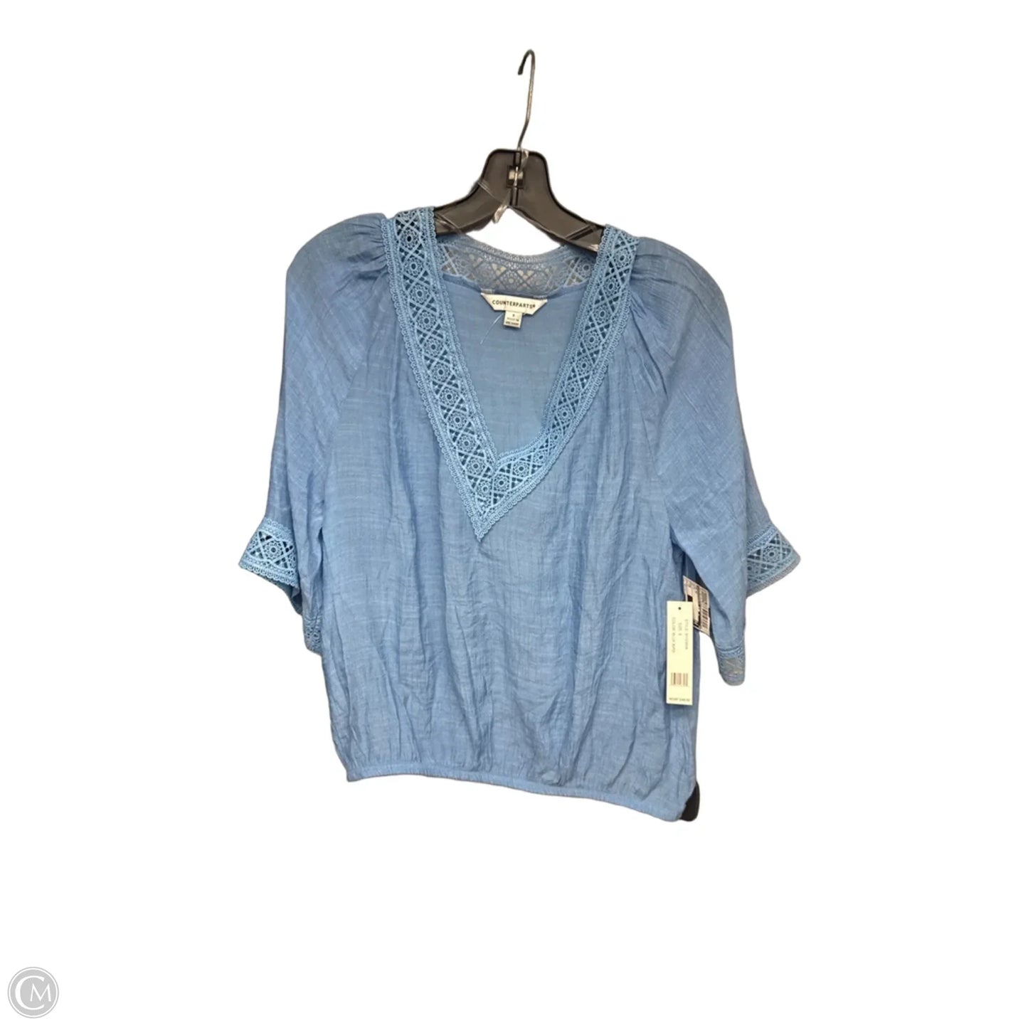 Top Short Sleeve By Counterparts In Blue, Size: S