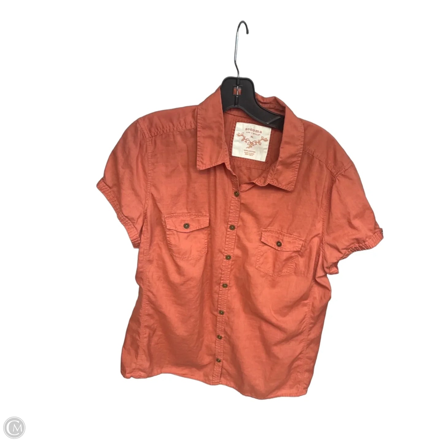 Top Short Sleeve By Sonoma In Orange, Size: Xl
