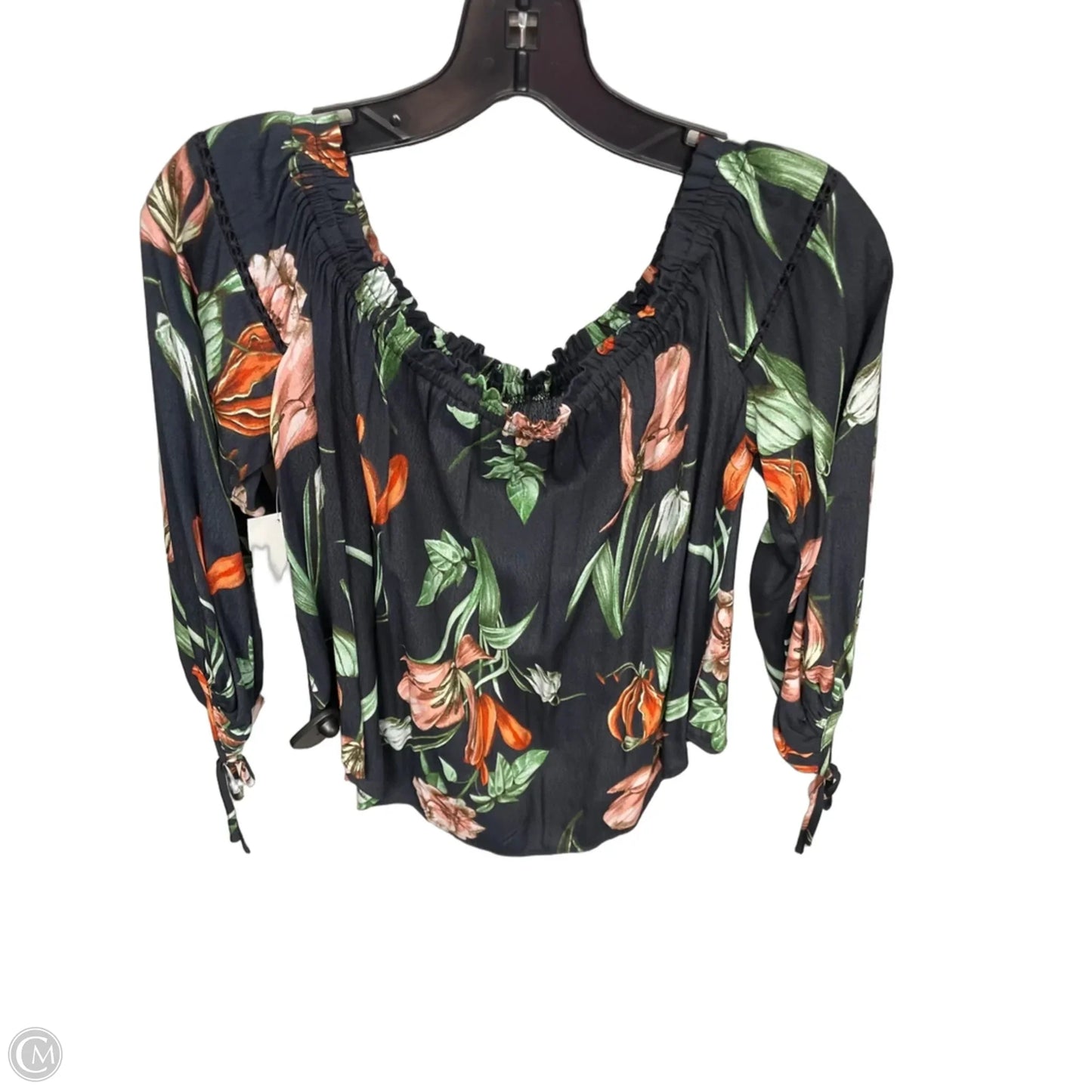 Top 3/4 Sleeve By Astr In Floral Print, Size: S