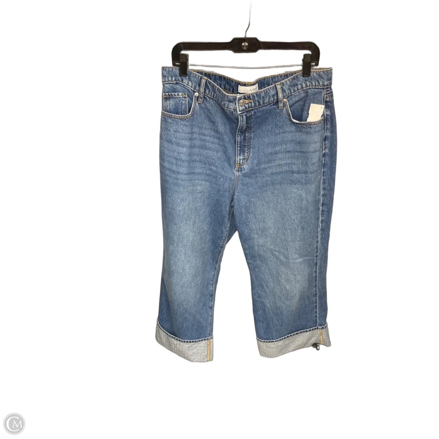 Jeans Wide Leg By Loft In Blue Denim, Size: 14