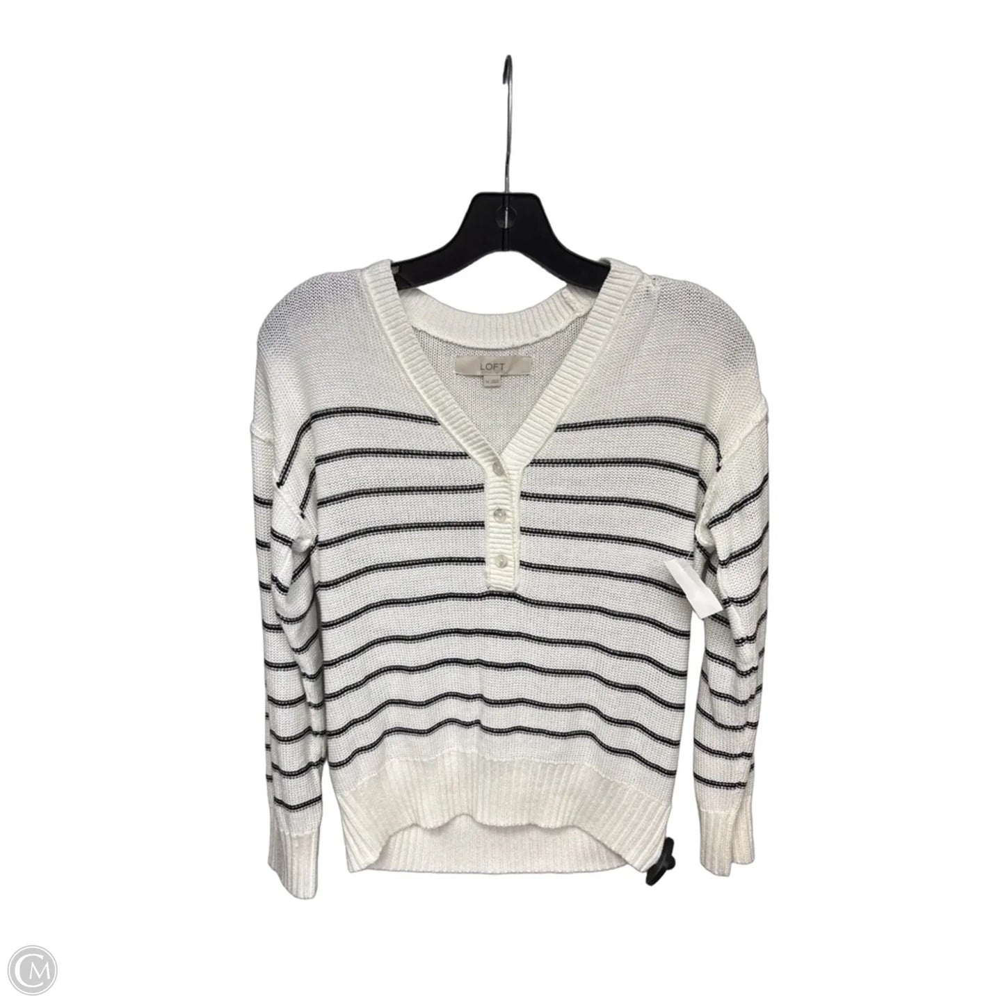 Sweater By Loft In Black & White, Size: Xs