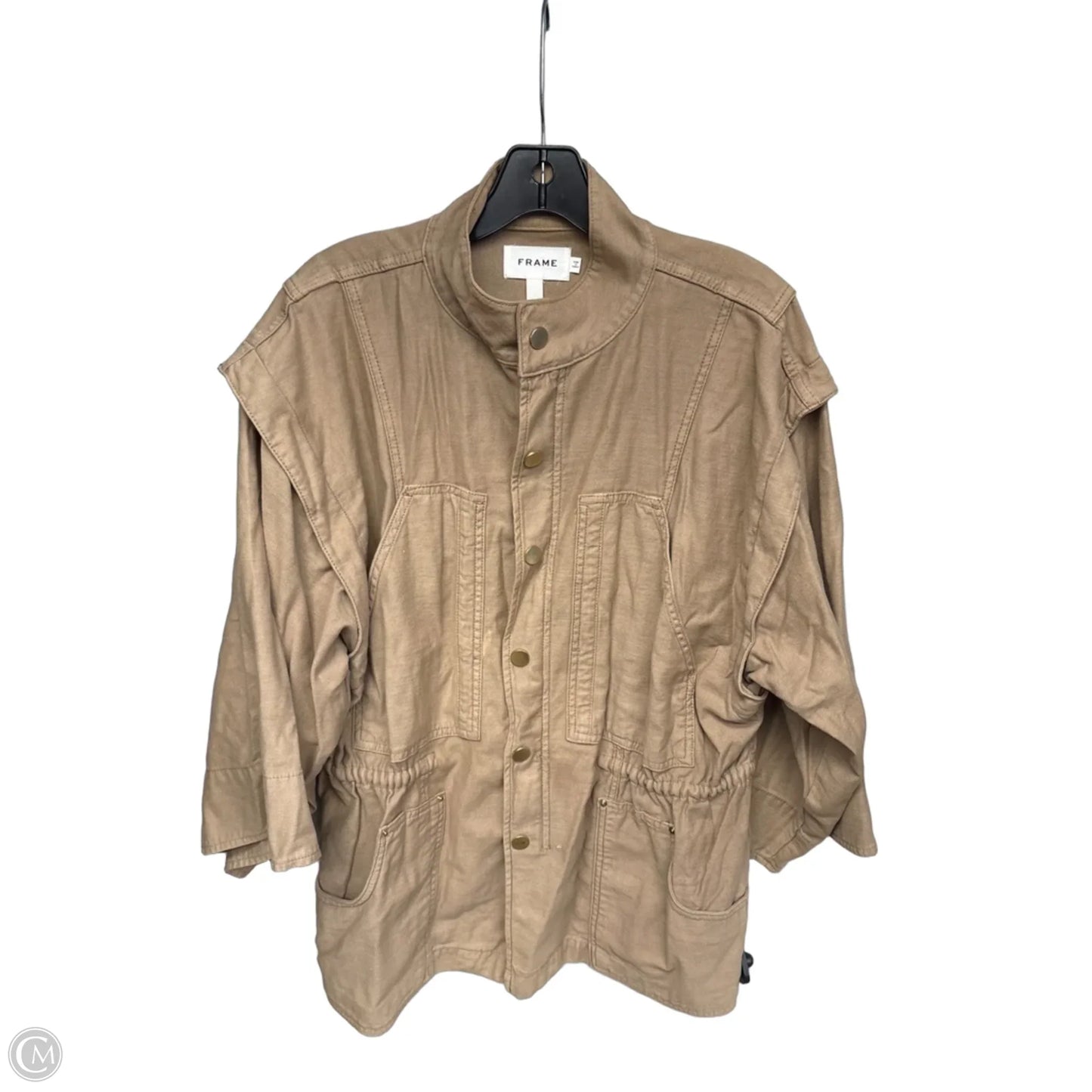 Jacket Denim By Frame In Tan, Size: Xs