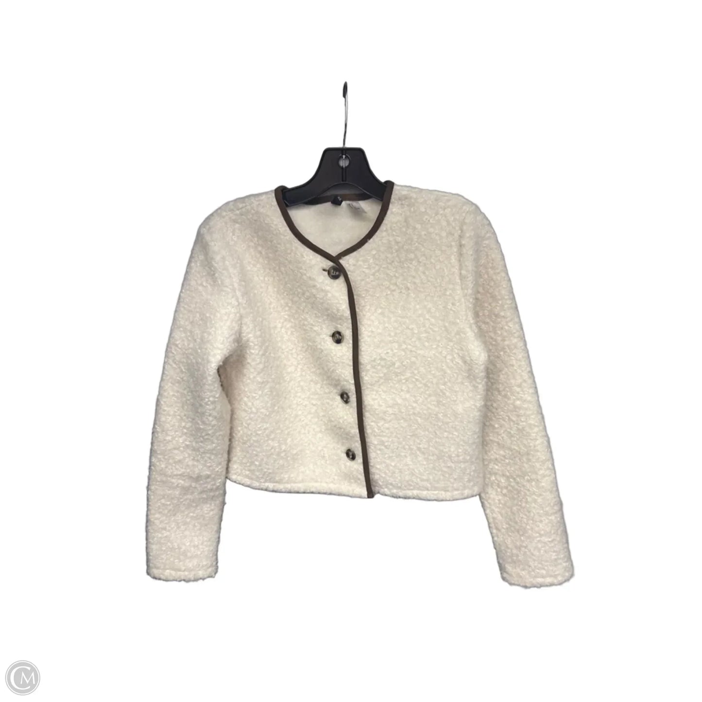 Jacket Faux Fur & Sherpa By Divided In Cream, Size: S
