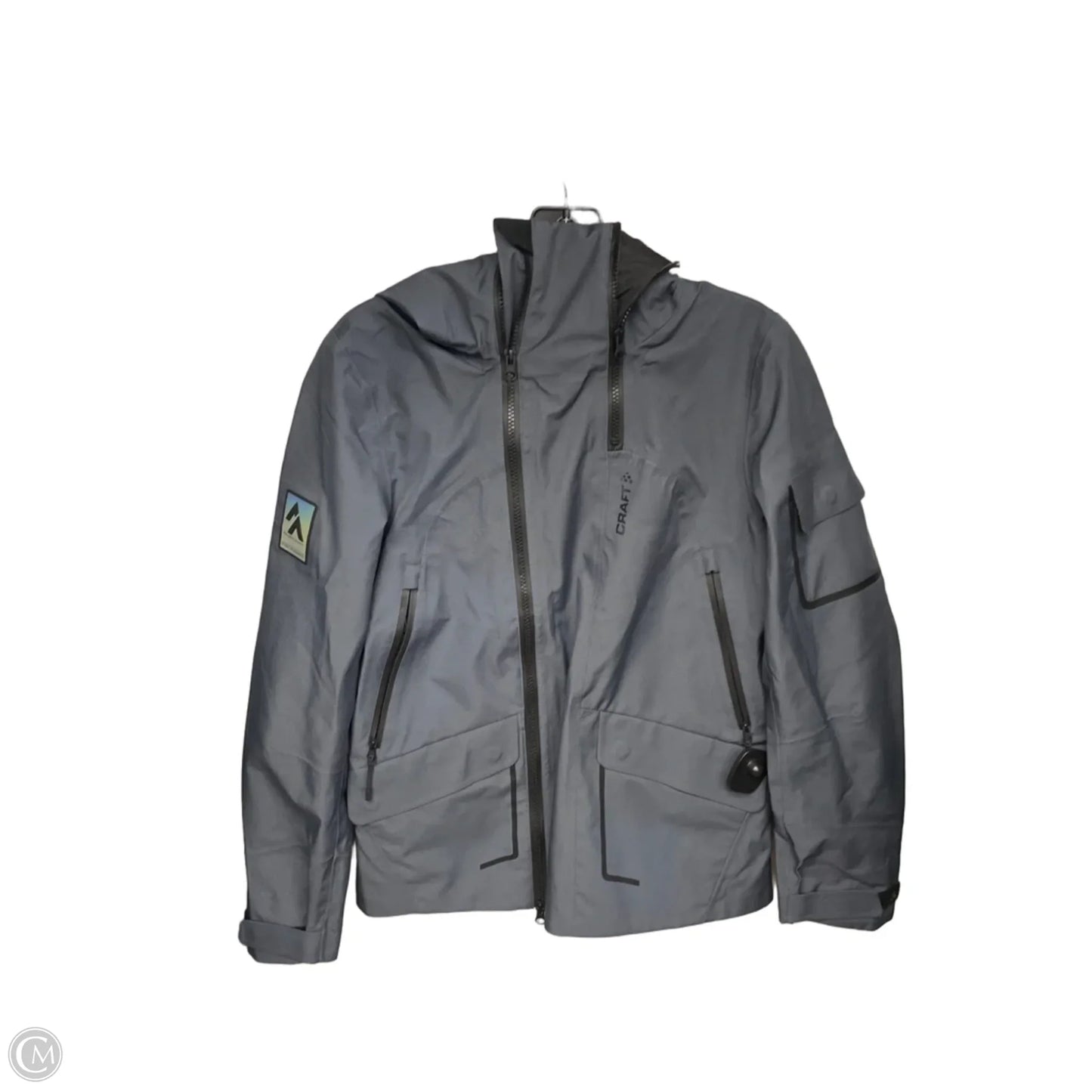 Jacket Windbreaker By Clothes Mentor In Grey, Size: S