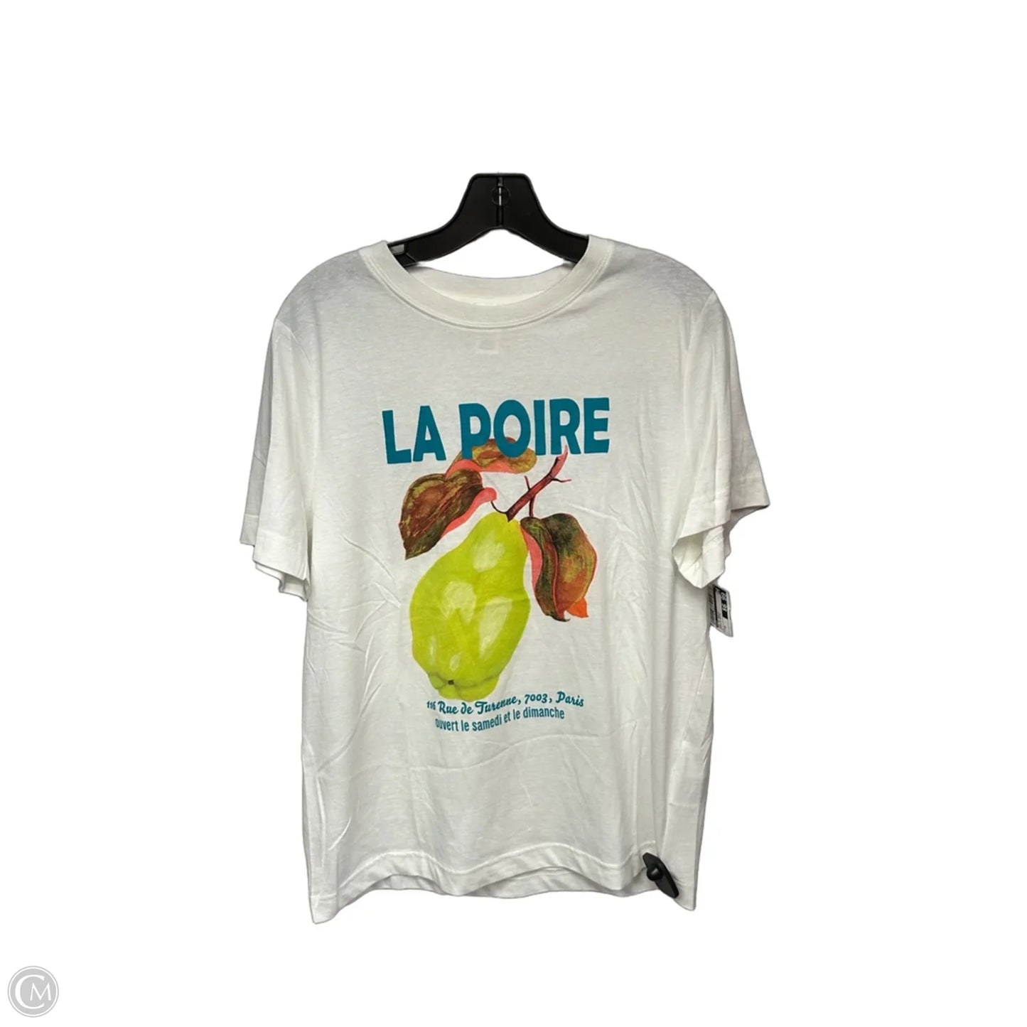 Top Short Sleeve Basic By H&m In Green & White, Size: M