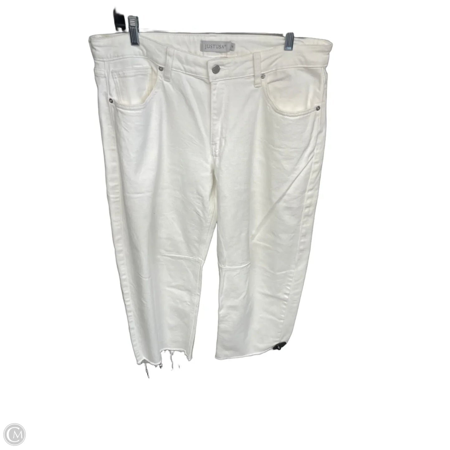 Jeans Wide Leg By Just Usa In White, Size: 14