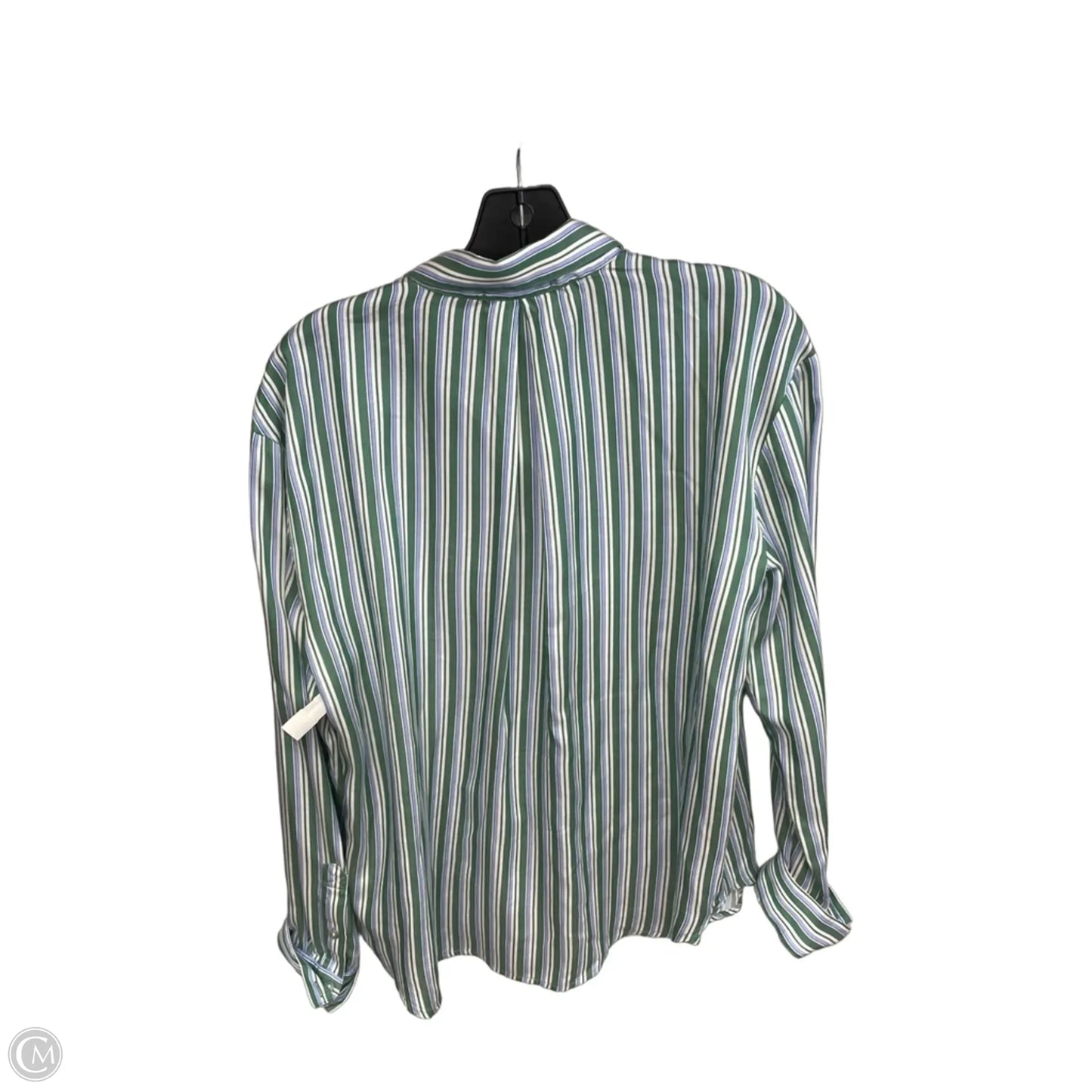 Top Long Sleeve By Cloth & Stone In Green & White, Size: M