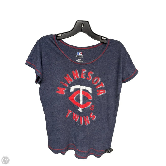 Athletic Top Short Sleeve By Genuine Merchandise In Blue & Red, Size: S