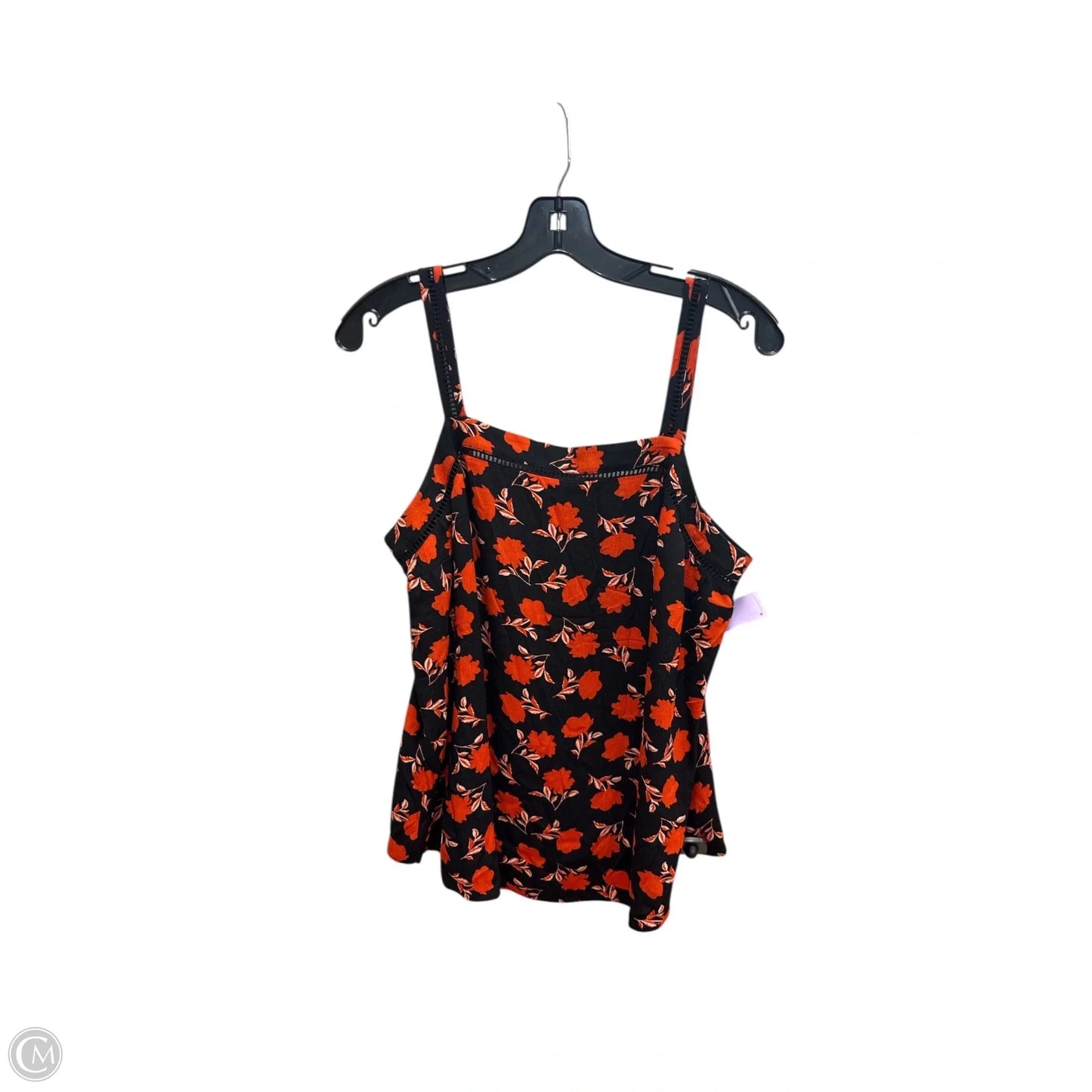 Top Sleeveless By Ann Taylor In Black & Orange, Size: M