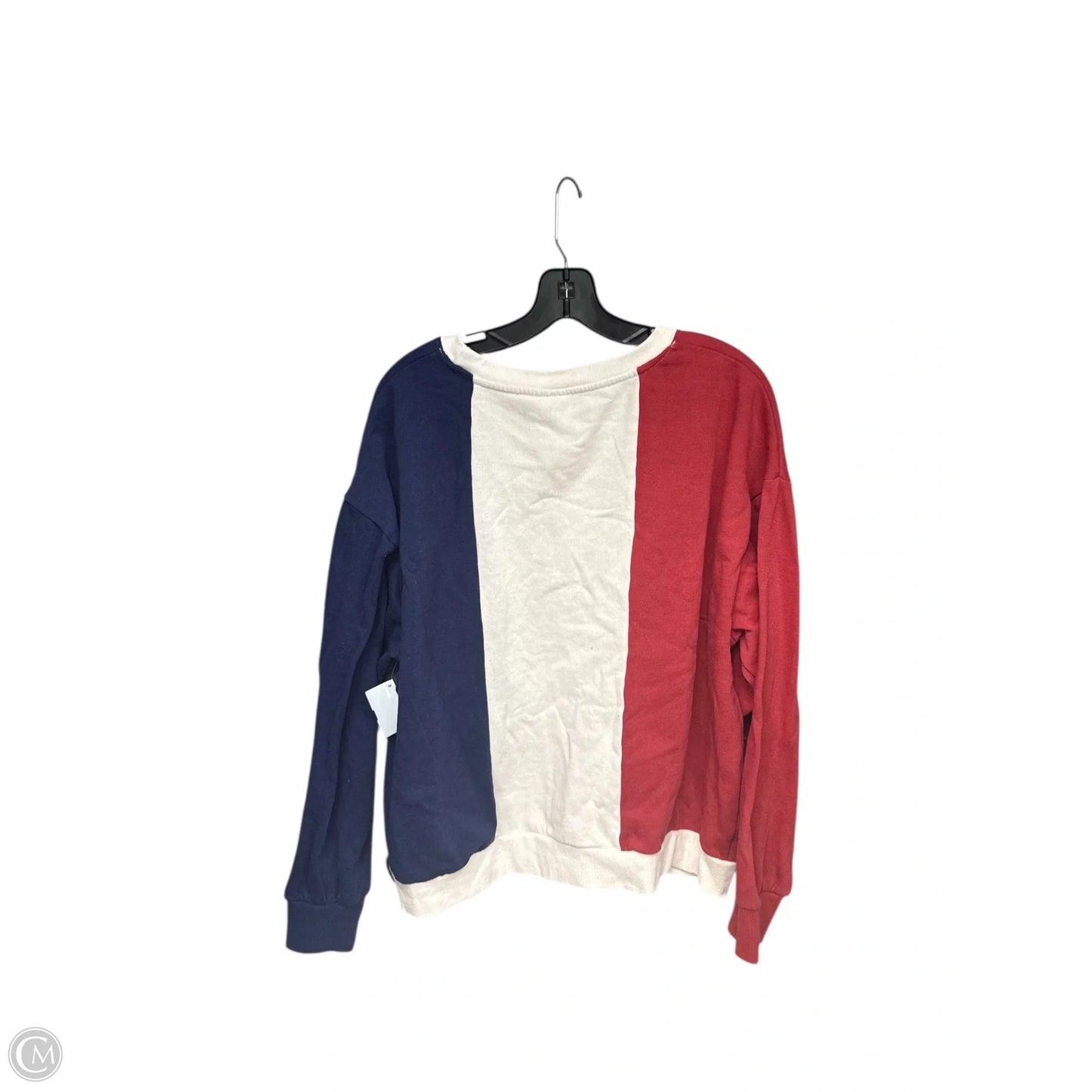 Sweatshirt Crewneck By Clothes Mentor In Red & White, Size: Xxl