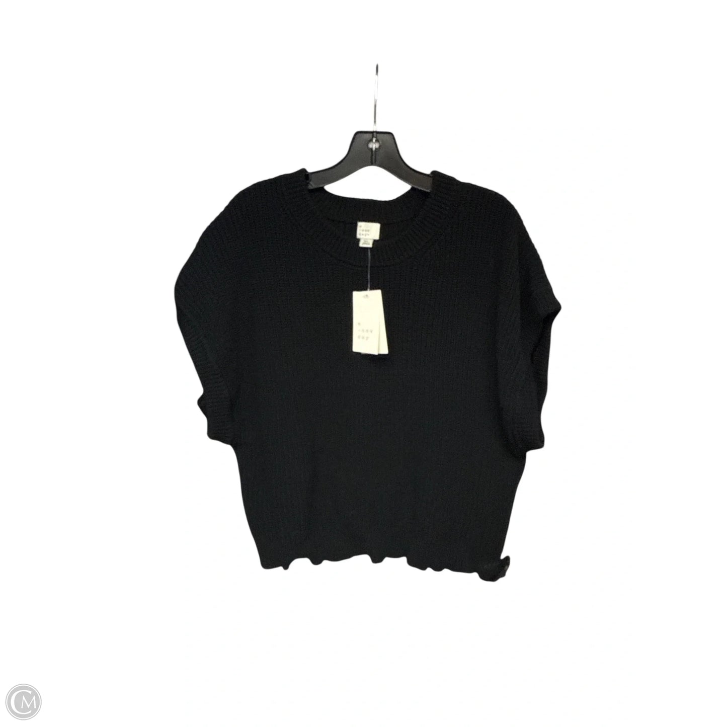 Sweater Short Sleeve By A New Day In Black, Size: Xl