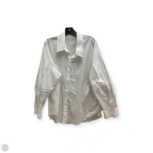 Top Long Sleeve By Zara In White, Size: Xl
