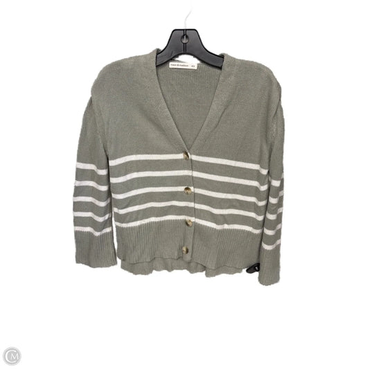 Cardigan By Clothes Mentor In Green & White, Size: Xs