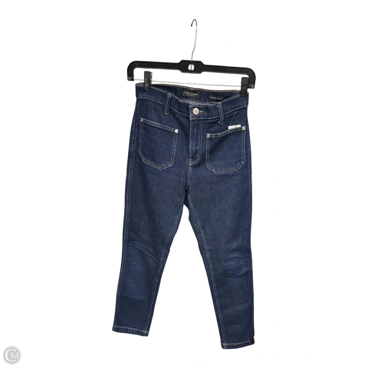 Jeans Straight By Banana Republic In Blue Denim, Size: 0