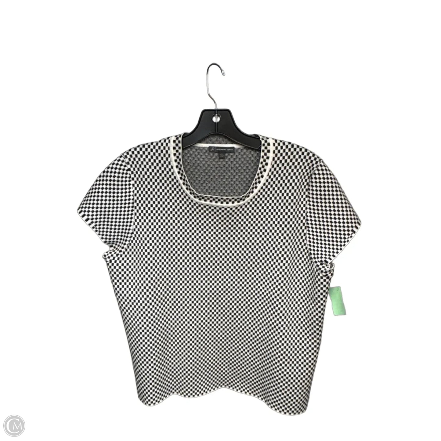 Top Short Sleeve By Adrianna Papell In Checkered Pattern, Size: L