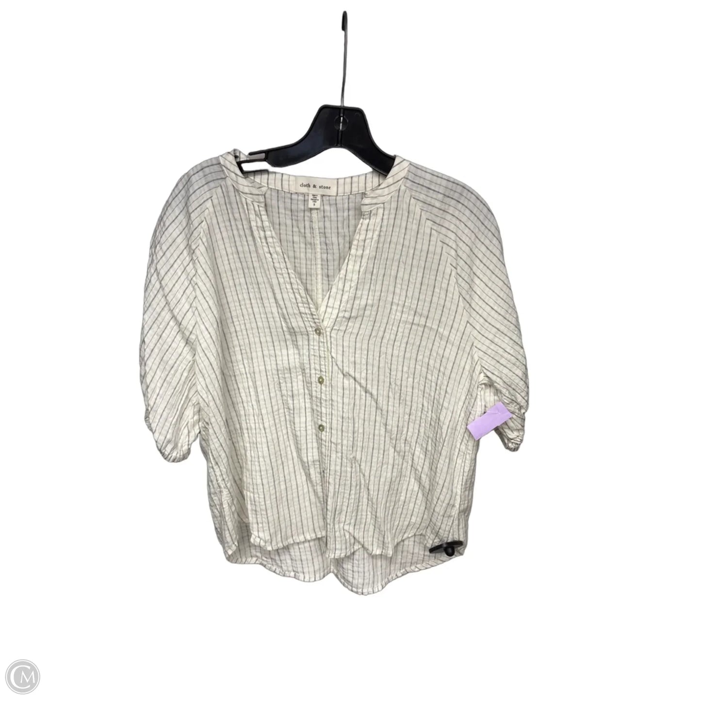 Top Short Sleeve By Cloth & Stone In Striped Pattern, Size: S