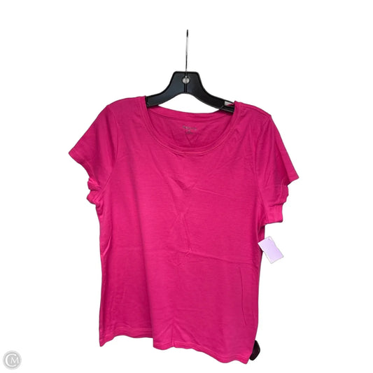 Top Short Sleeve By Relativity In Pink, Size: Xl