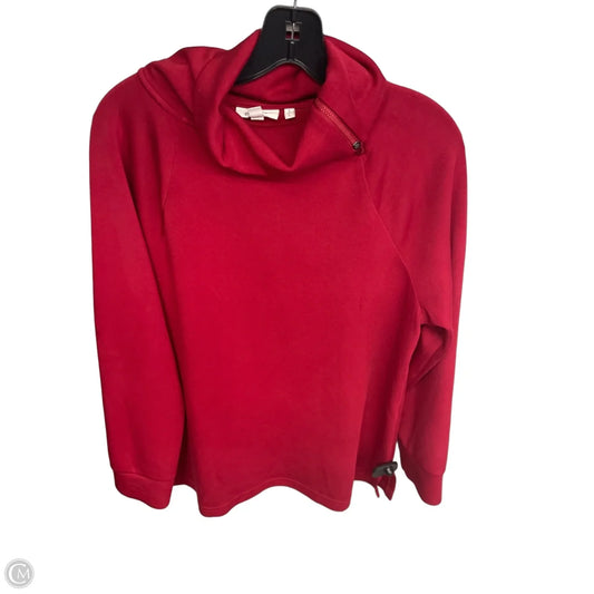 Sweatshirt Crewneck By Chicos In Red, Size: L