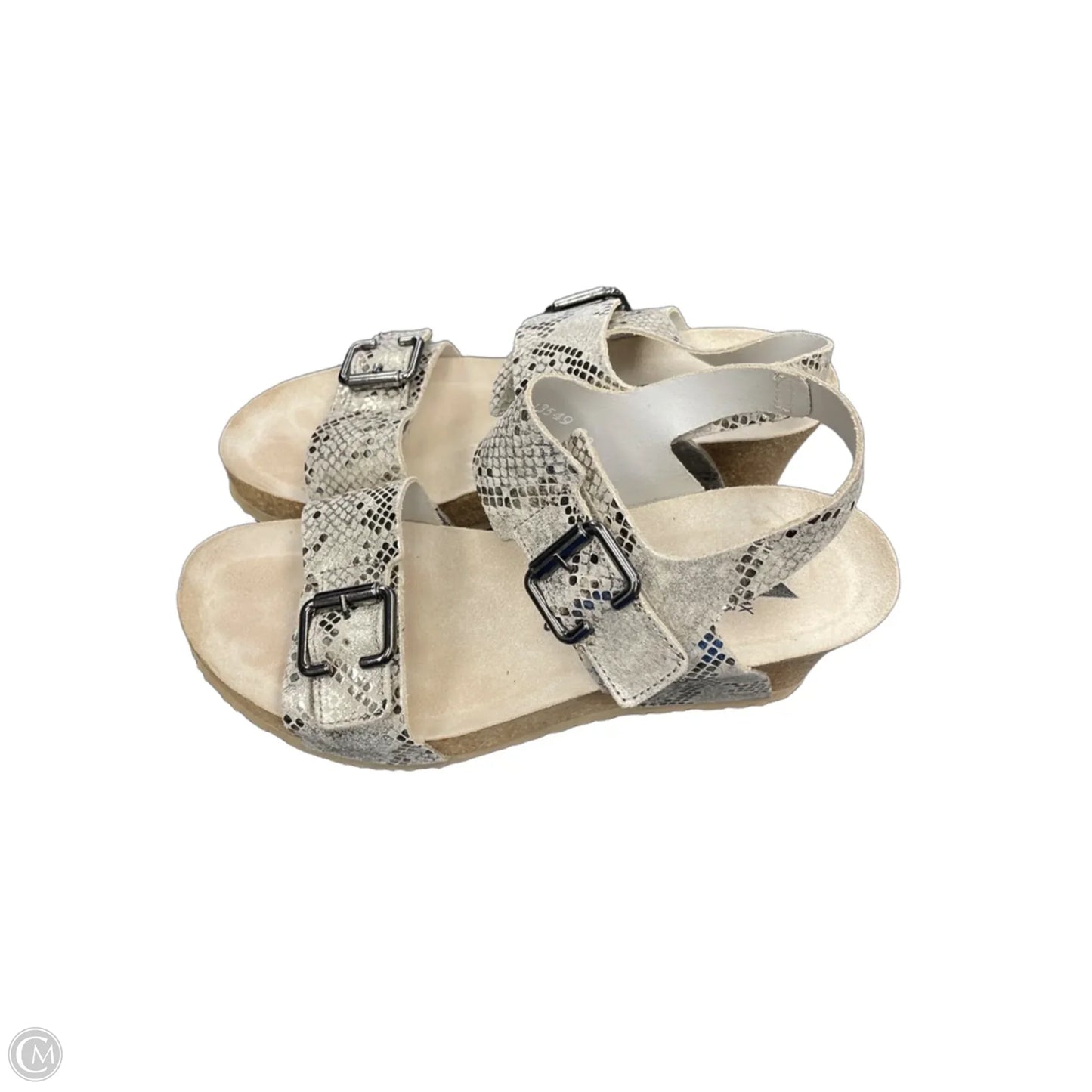 Sandals Heels Wedge By Mephisto In Beige, Size: 7.5