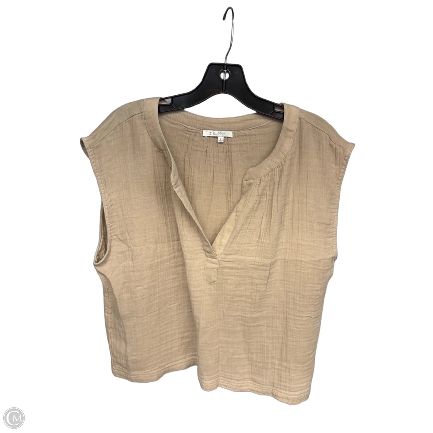 Top Sleeveless By Z Supply In Tan, Size: L