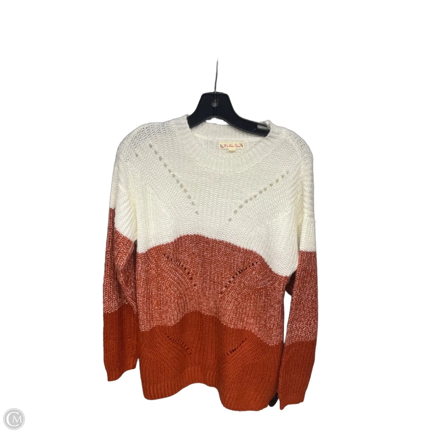 Sweater By Its Our Time In Orange & White, Size: M