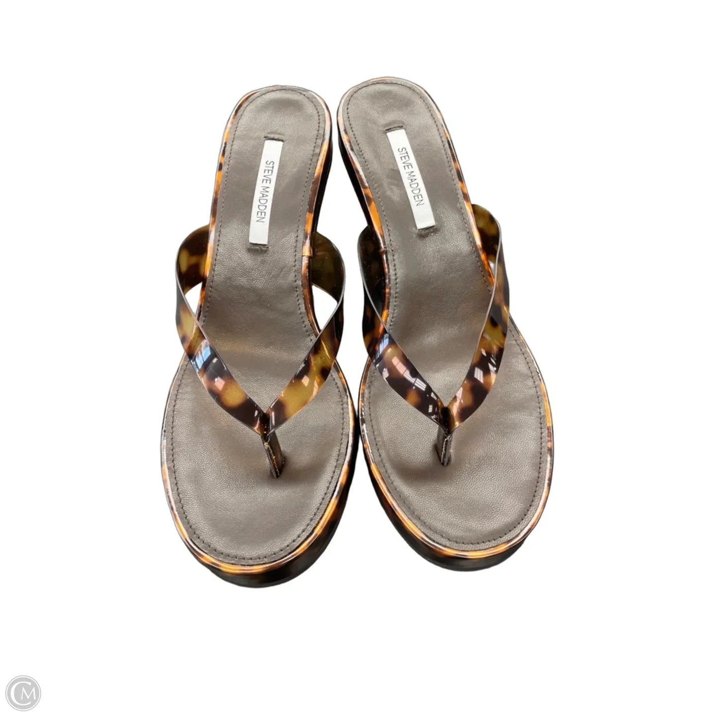Sandals Heels Platform By Steve Madden In Tortoise Shell Print, Size: 9