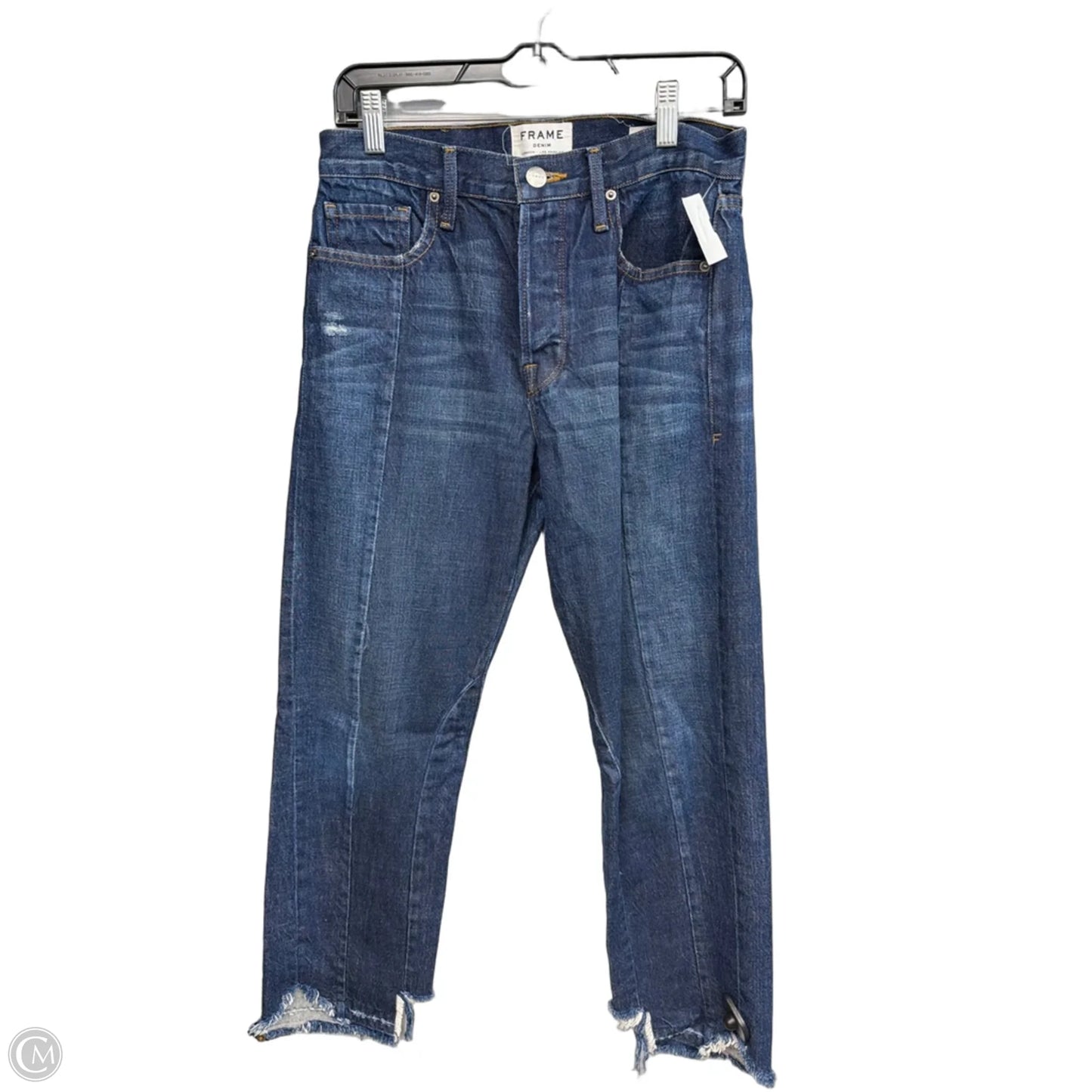 Jeans Cropped By Frame In Blue Denim, Size: 2