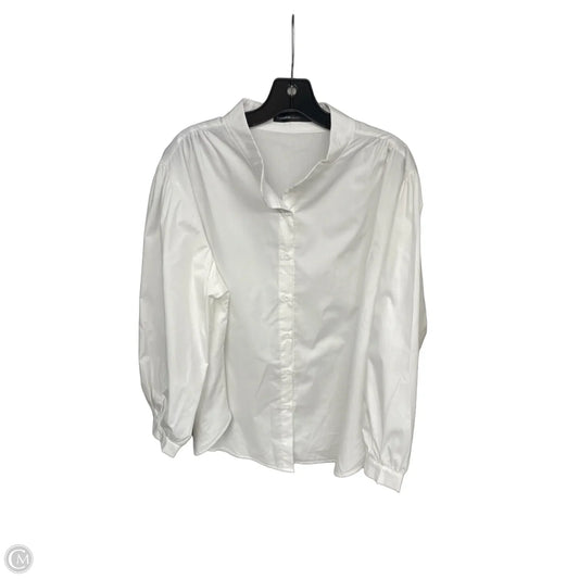 Blouse 3/4 Sleeve By Cmc In White, Size: 4x