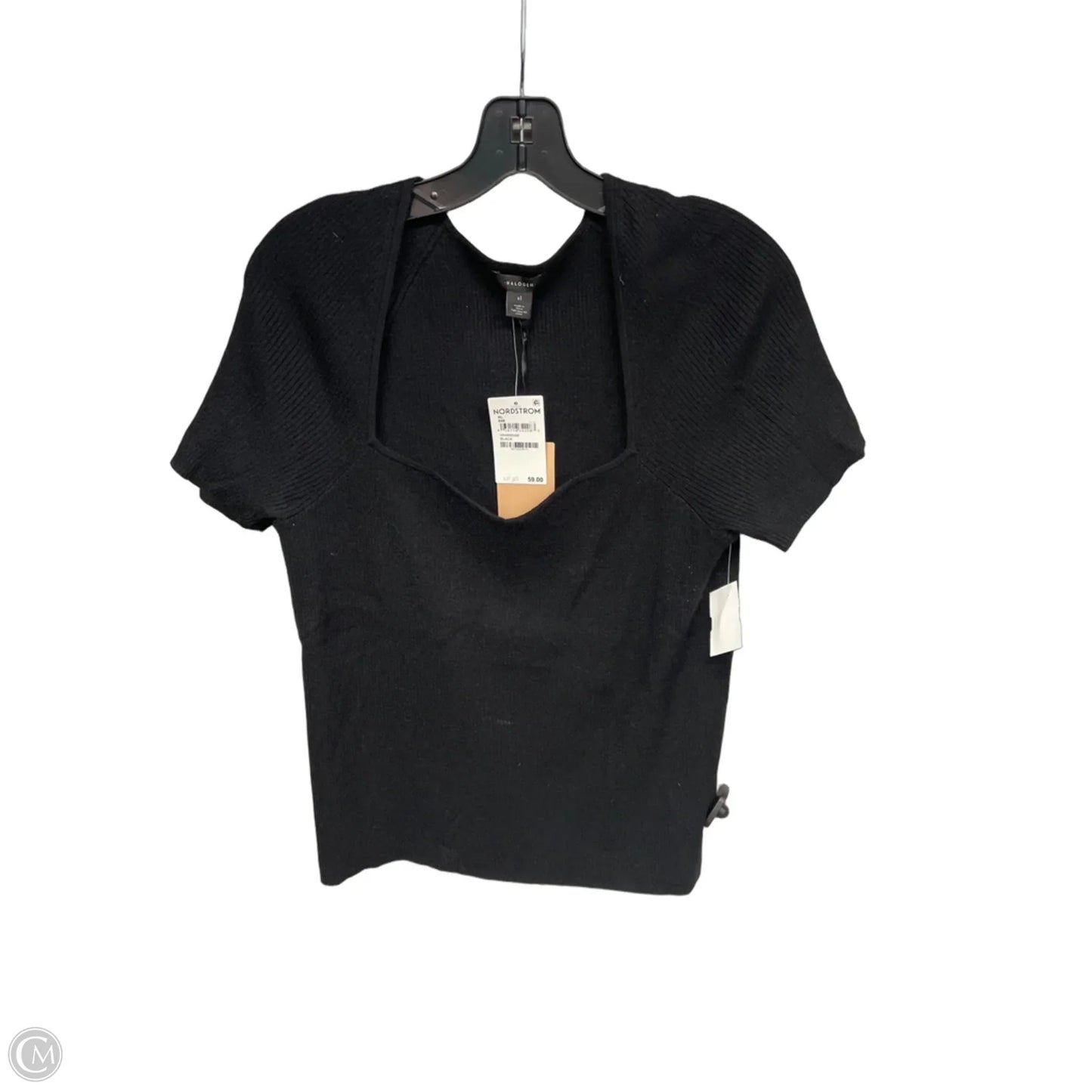 Top Short Sleeve By Halogen In Black, Size: Xl