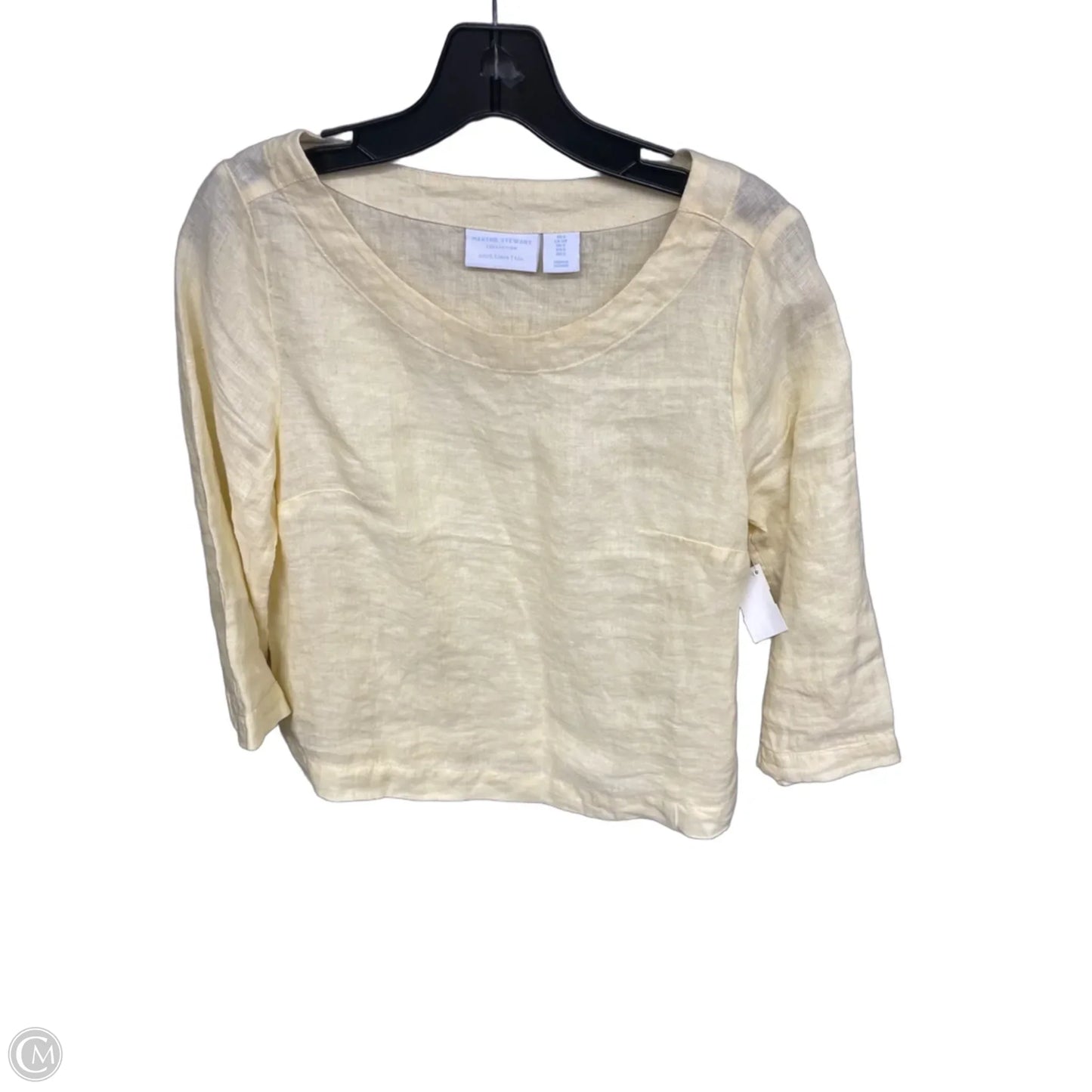 Top 3/4 Sleeve By Cmc In Yellow, Size: S
