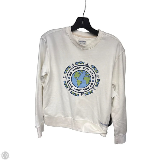 Top Long Sleeve By Life Is Good In White, Size: Xs
