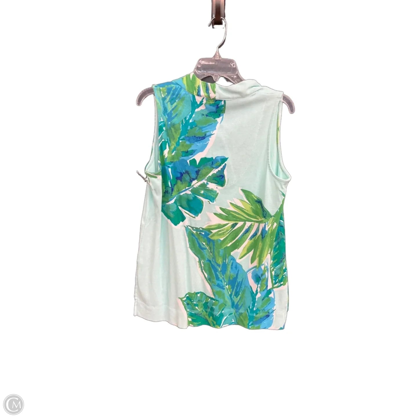 Top Sleeveless By Chicos In Green, Size: L