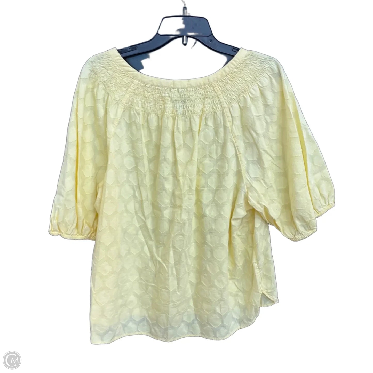Top Short Sleeve By Loft In Yellow, Size: Xl