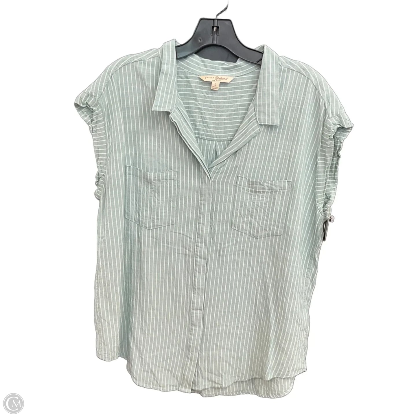 Blouse Short Sleeve By Jachs Girlfirend In Green, Size: L