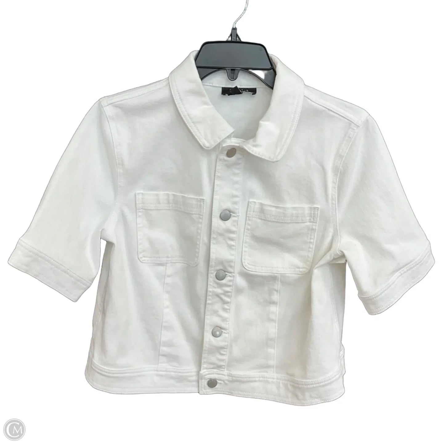 Jacket Shirt By Talbots In White Denim, Size: M