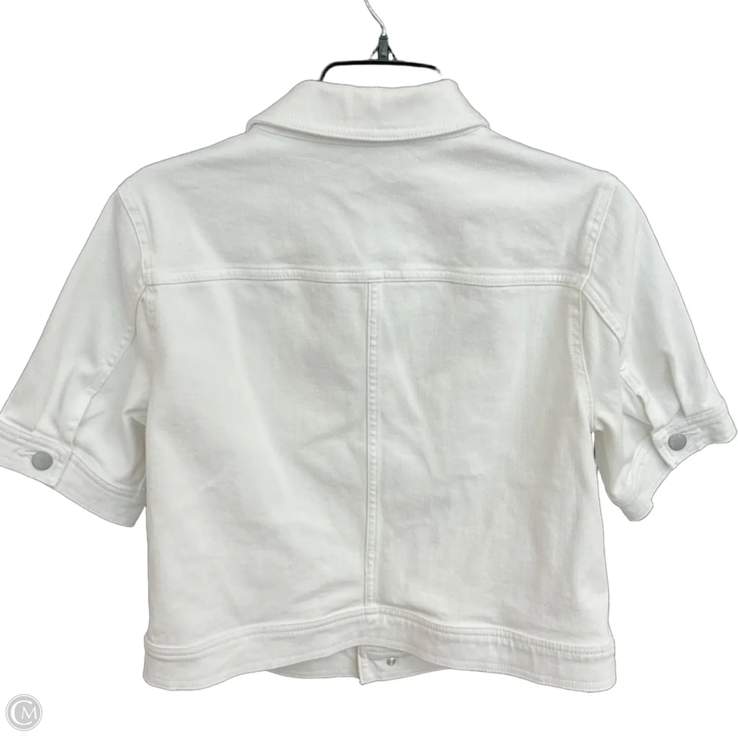 Jacket Shirt By Talbots In White Denim, Size: M