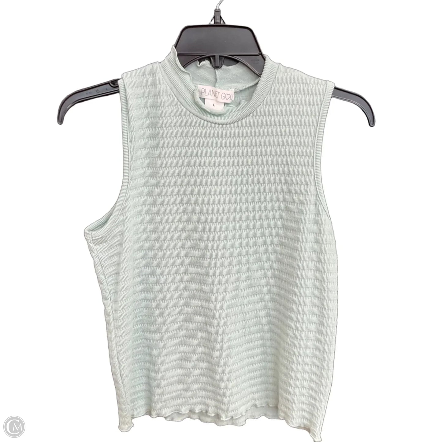 Top Sleeveless By Planet Gold In Green, Size: L