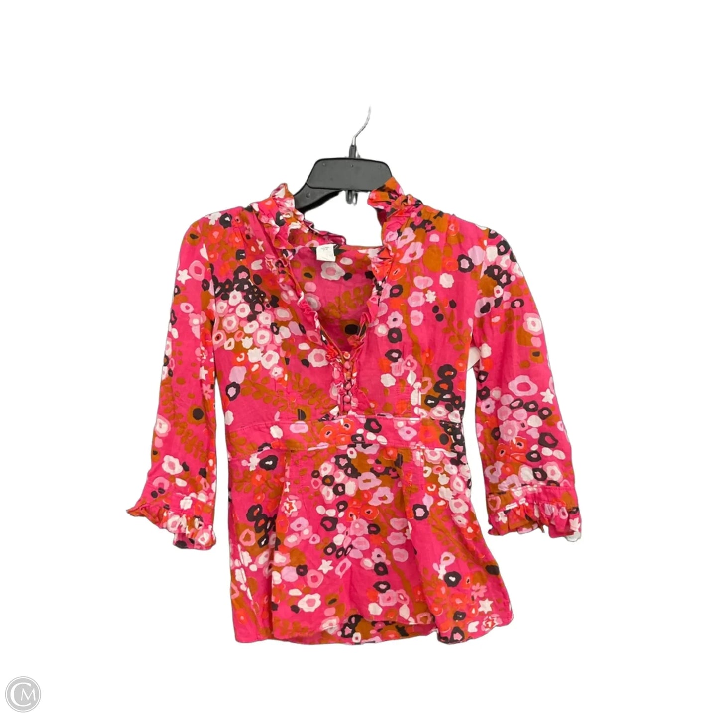 Top 3/4 Sleeve By J. Crew In Floral Print, Size: S