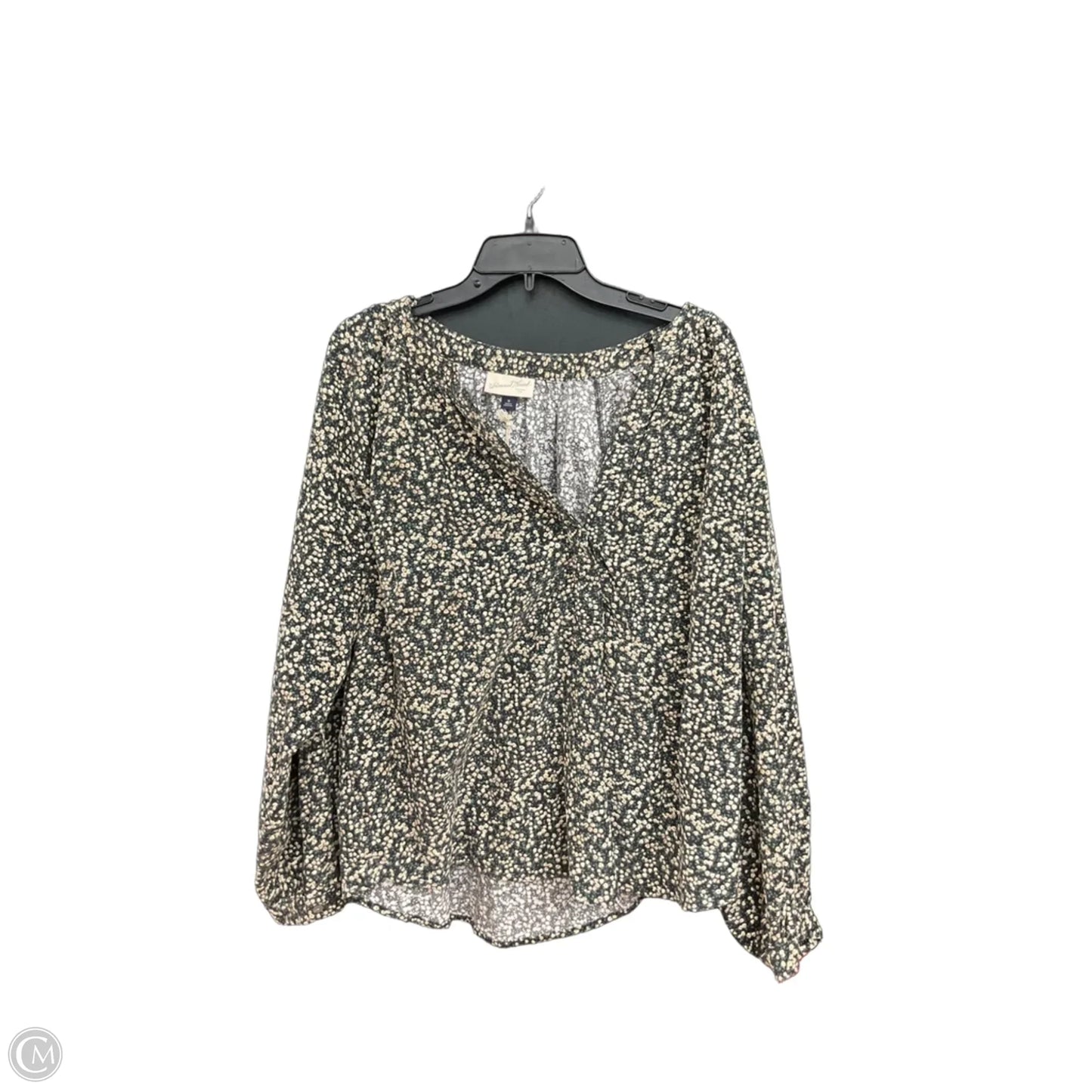 Blouse Long Sleeve By Universal Thread In Green, Size: 1x