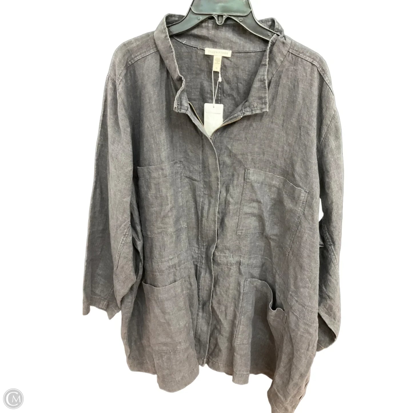 Jacket Other By Eileen Fisher In Grey, Size: 3x