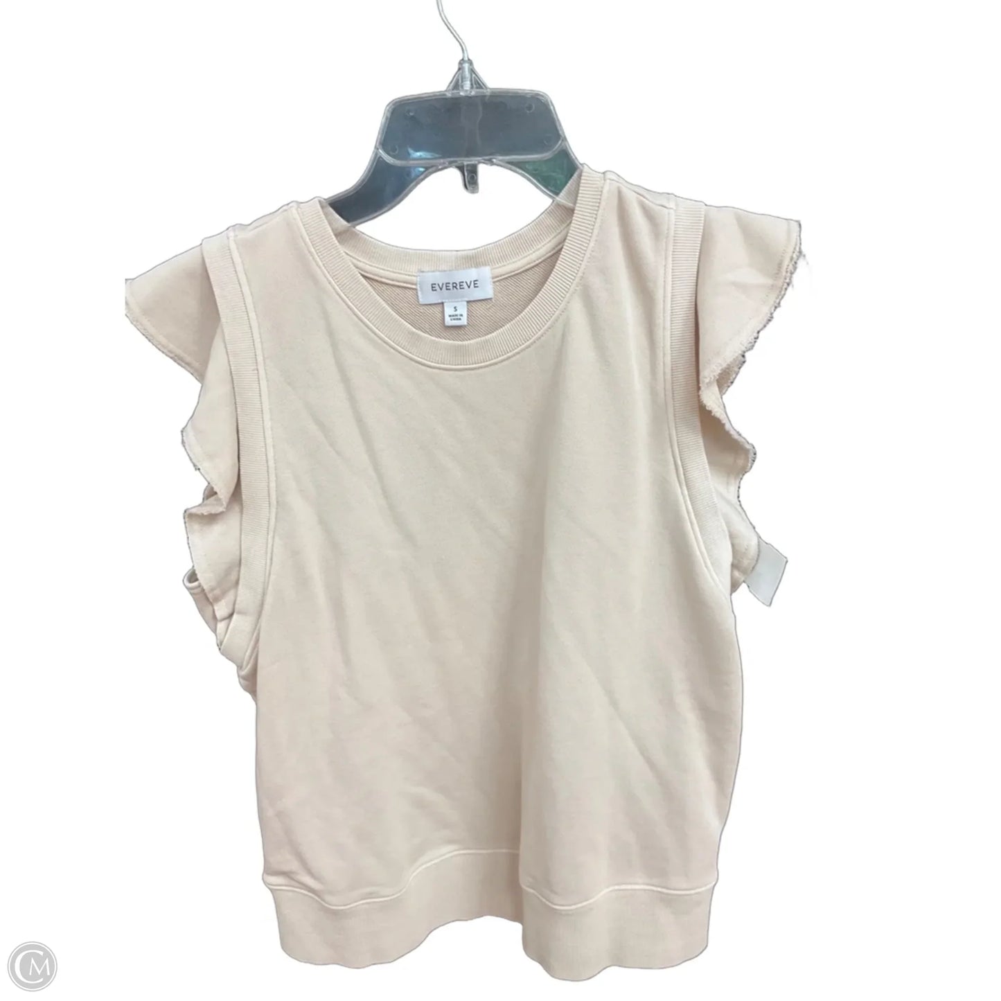 Top Short Sleeve By Evereve In Cream, Size: S