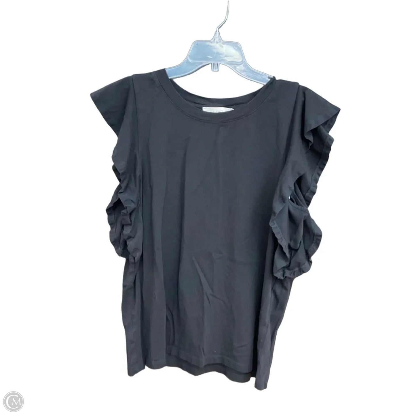 Top Short Sleeve By Loft In Black, Size: Xl