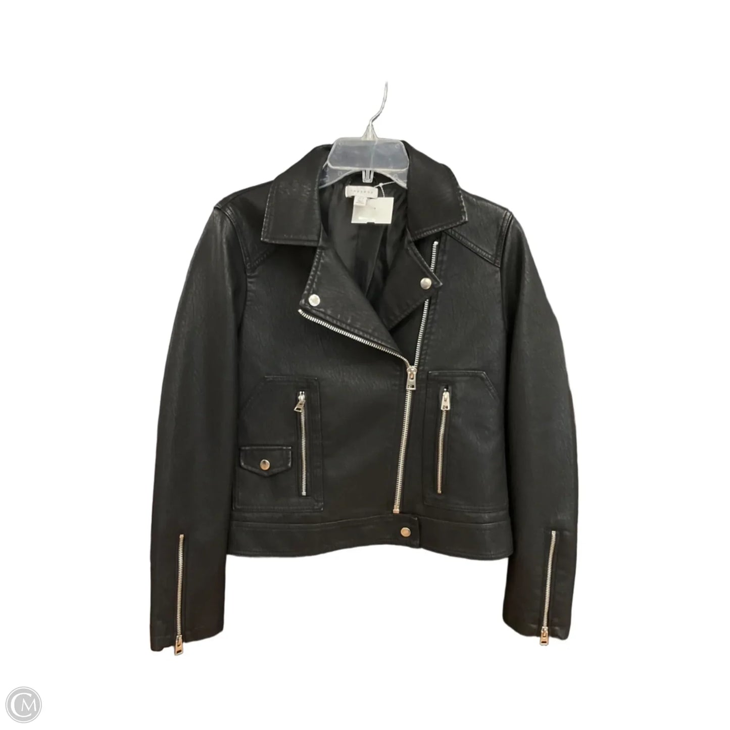Jacket Faux Fur & Sherpa By Top Shop In Black, Size: M
