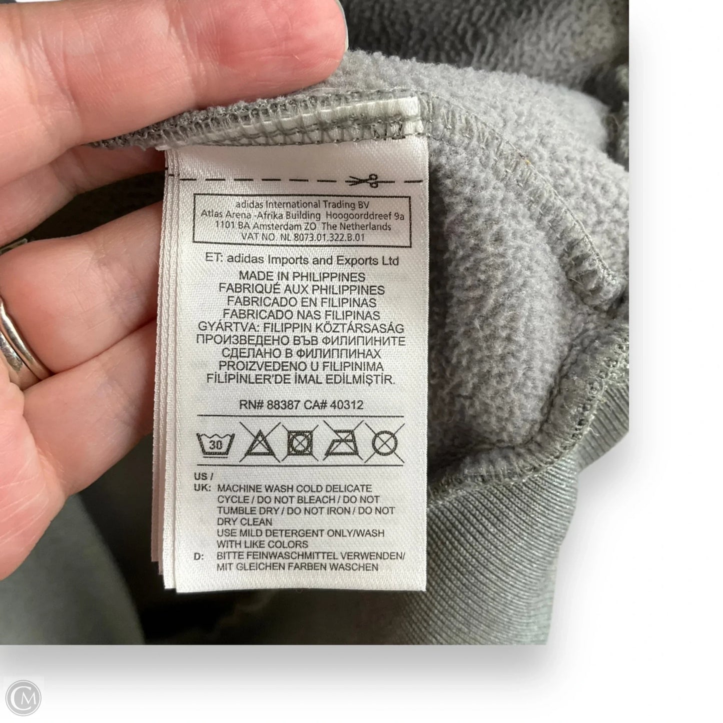 Athletic Sweatshirt Hoodie By Adidas In Grey, Size: S