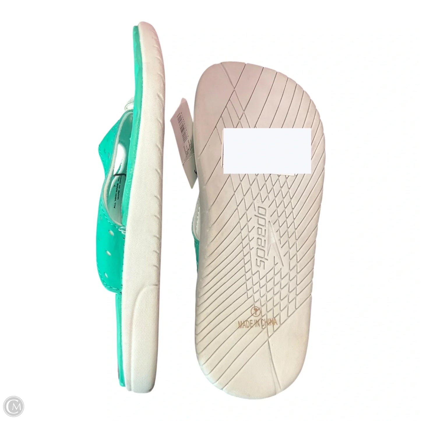 Sandals Flats By Clothes Mentor In Aqua, Size: 7