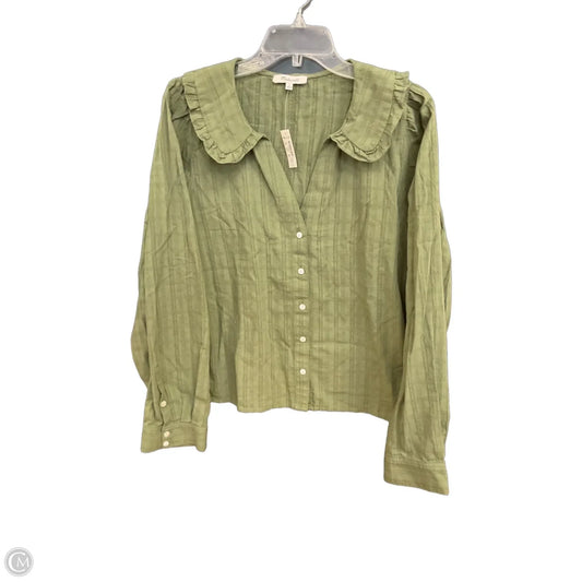 Blouse Long Sleeve By Madewell In Green, Size: Xl