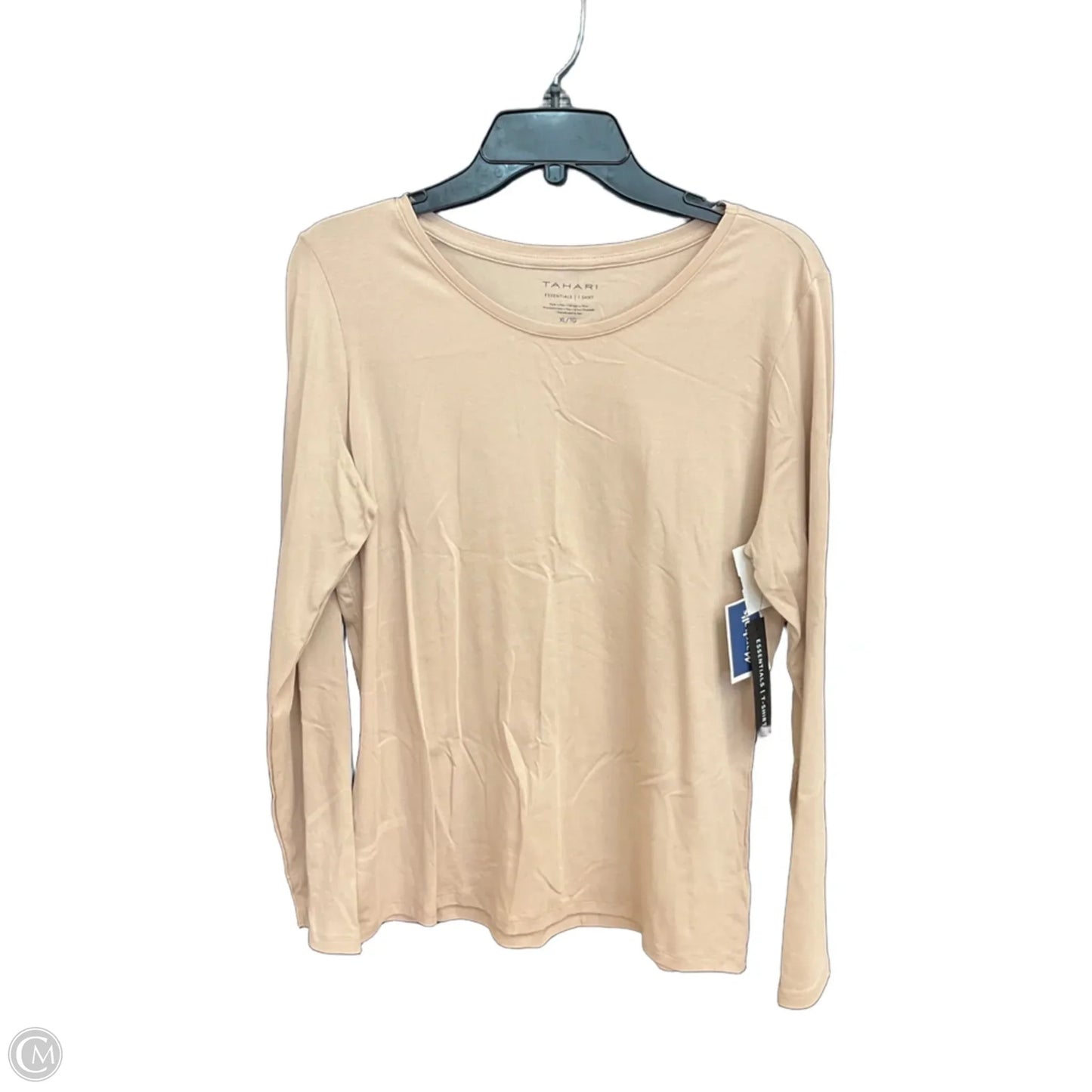 Top Long Sleeve Basic By Tahari In Tan, Size: Xl