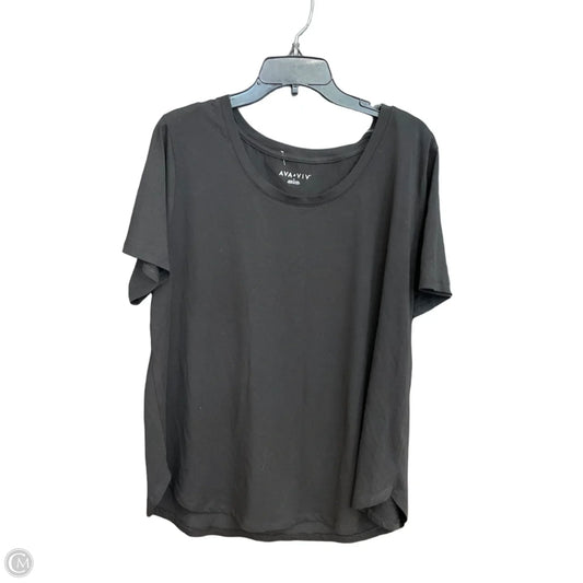 Top Short Sleeve Basic By Ava & Viv In Black, Size: 1x