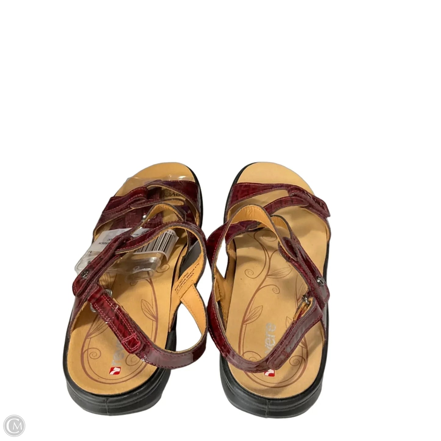 Sandals Flats By Clothes Mentor In Maroon, Size: 8