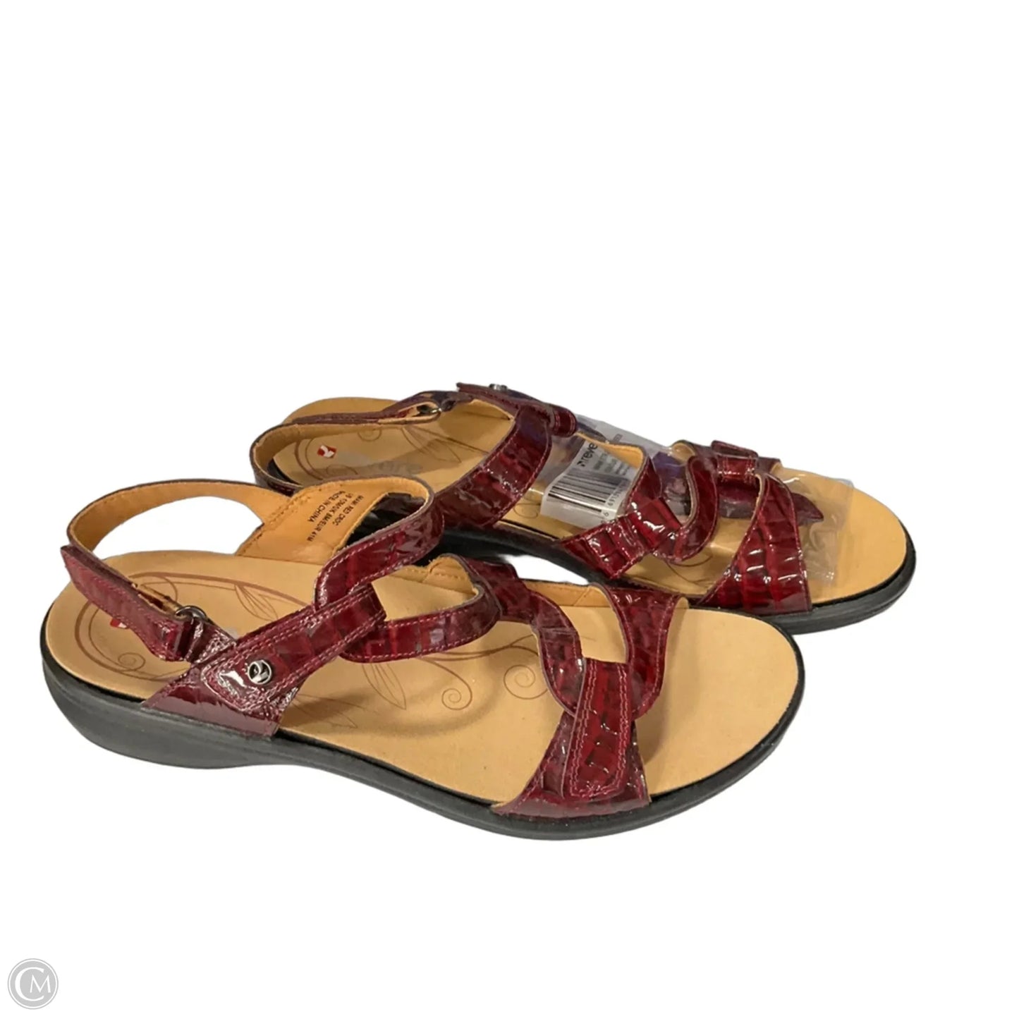 Sandals Flats By Clothes Mentor In Maroon, Size: 8